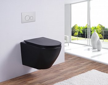 Унитаз подвесной Esbano AZALEA черный матовый, с сиденьем микролифт
