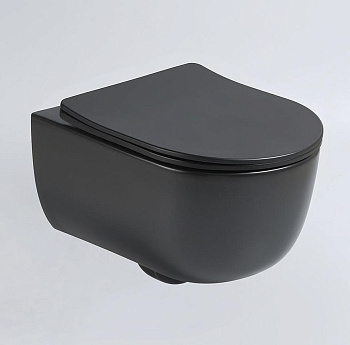 Унитаз подвесной безободковый Vincea Evo VT1-34SMB черный матовый, с сиденьем микролифт