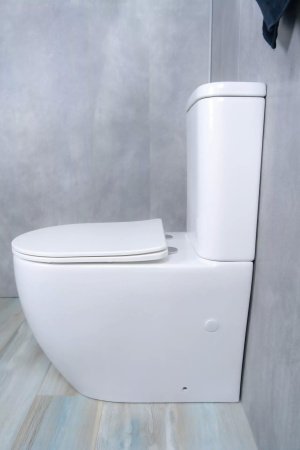 Унитаз напольный безободковый GID Tr2177 с сиденьем микролифт, белый