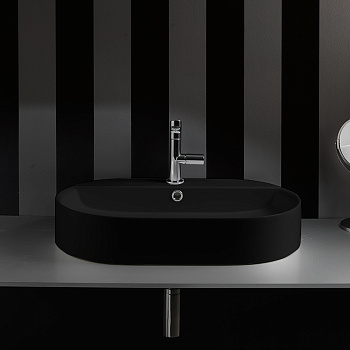 Раковина накладная 65см Kerasan Ciotola 028531*1 черный матовый