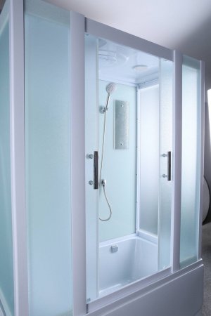 Душевая кабина Timo Eco TE-0750 148x80x215 профиль белый, стекло рифленое