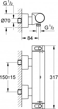 Термостат для душа Grohe Grohtherm 2000 34169001 хром