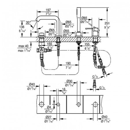 Смеситель для ванны Grohe Essence 19578GN1 холодный рассвет матовый