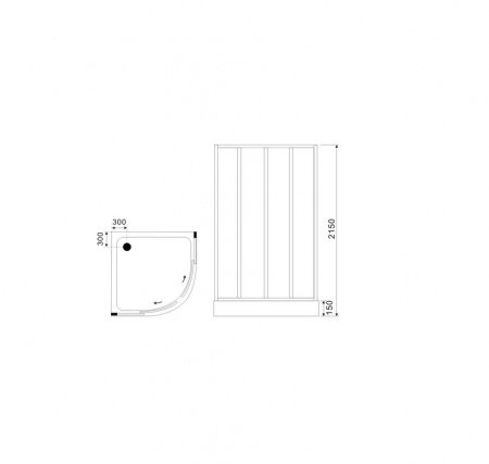Душевая кабина Black&White G8501 100x100x215 профиль белый, стекло прозрачное