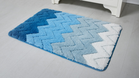 Коврик для ванной Fixsen Deep 1-ый, FX-5003С, голубой, 50х80 см.