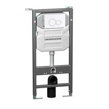 Система инсталляции для унитазов CERAMICA NOVA Envision CN1001W с кнопкой смыва Round цвет белый и креплениями