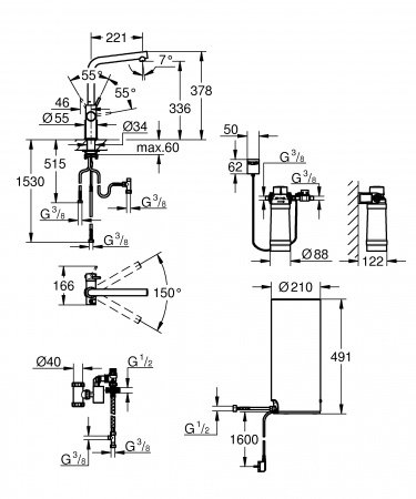 Смеситель для кухни Grohe Red 30325DC1 суперсталь