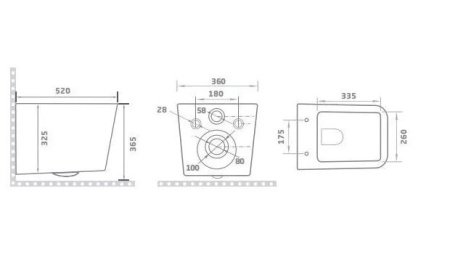 Унитаз подвесной GID Tr2144BL безободковый, черный глянцевый