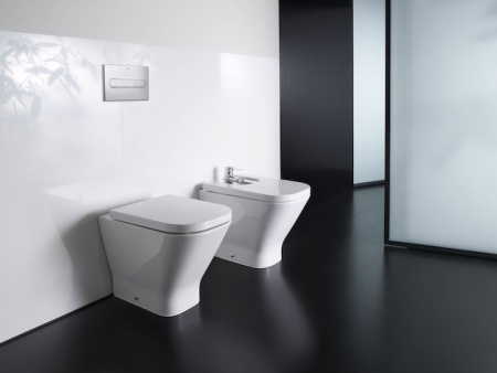 Комплект унитаза Roca The Gap 893109000 с бачком In Wall и кнопкой смыва In Wall PL1 с сиденьем Микролифт и клавишей смыва Хром