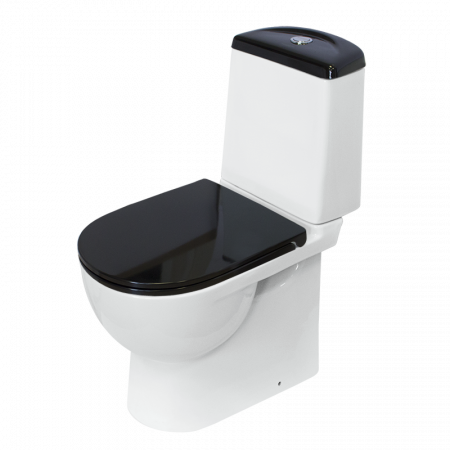 Унитаз Sanita Luxe Best Luxe SL DM Black BSTSLCC06100522 Белый с бачком и черным сиденьем Микролифт