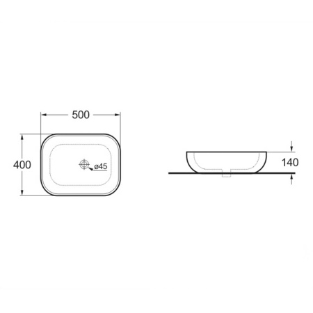 Раковина накладная 50см Vincea VBS-101MB черный матовый