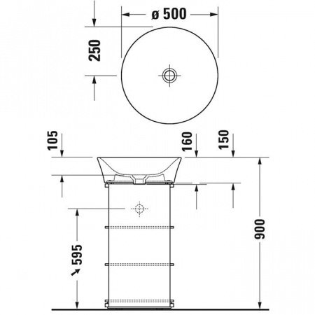 Раковина накладная Duravit White Tulip 2365500070 белый
