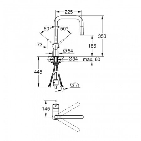 Смеситель для кухни Grohe Minta 32322AL2 темный графит матовый
