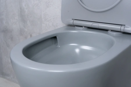 Унитаз подвесной безободковый GID Tr2122TF-Lgm серый матовый, с сиденьем микролифт