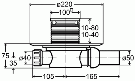 Душевой трап с сухим затвором Viega Trap 583217