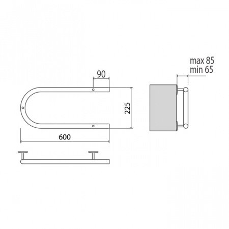 Полотенцесушитель электрический Terminus П-обр 60х20