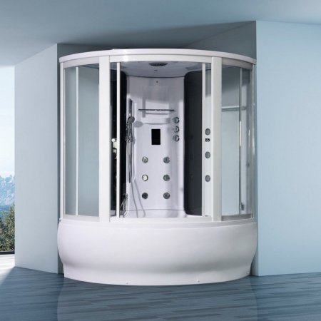 Бокс Orans 9907000 150x150x225 профиль белый, стекло прозрачное