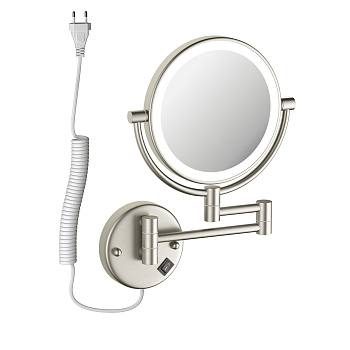 Косметическое зеркало с 5-ти кратным увеличением и подсветкой Timo Saona 13376/13 никель