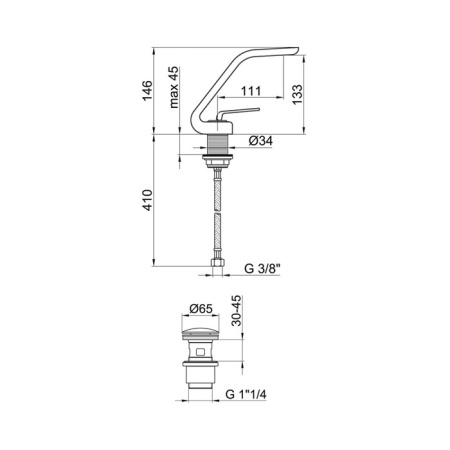 Смеситель для раковины Webert Wolo WO830102015, хром
