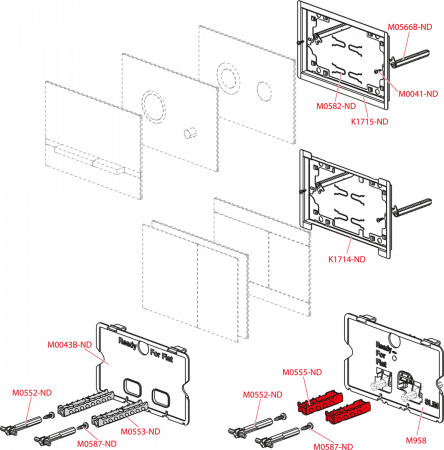 Кнопка смыва AlcaPlast Flat STRIPE-INOX алюминий матовый