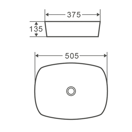 Раковина чаша Terminus Ното 04RN50x37x13W, белый