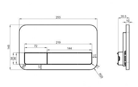 Кнопка смыва Villeroy & Boch ViConnect 922490AN черный матовый