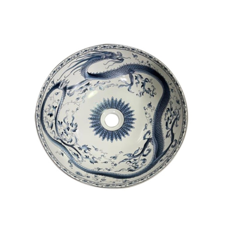 Раковина чаша Bronze de Luxe Dynasty 4008, белый/синий