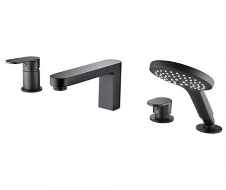 Смеситель для ванны с душем WasserKraft Elbe 7455 черный матовый