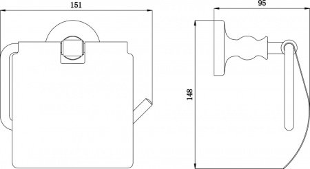 Держатель туалетной бумаги Rush Crete CR35111 с крышкой Бронза