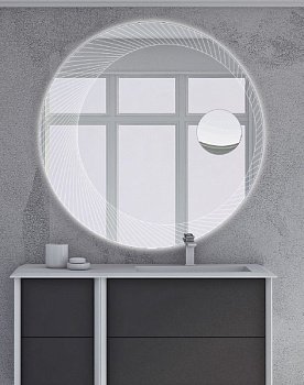 Зеркало Cezares 100 с увеличительным зеркалом и со встроенной LED подсветкой с подсветкой