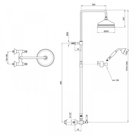 Душевая стойка Webert Dorian DO760405015 хром