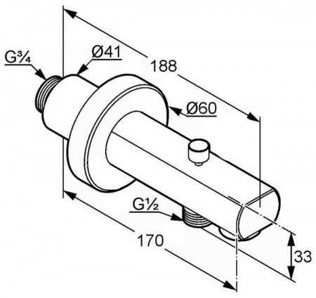 Излив для ванны с душем Kludi Zenta  1350105 хром