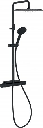 Душевая стойка Jacob Delafon Metro E26589-BL черный матовый, с полкой