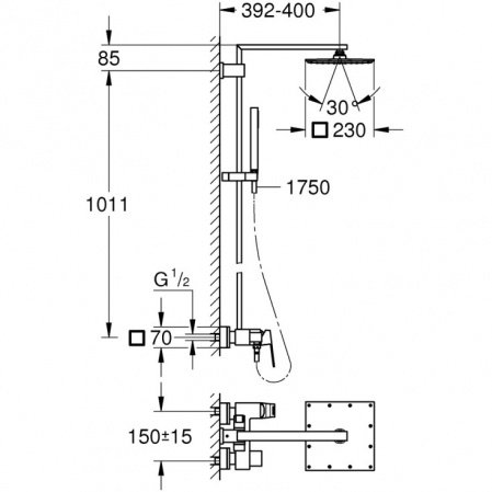 Душевая стойка Grohe Euphoria Cube 23147001 хром