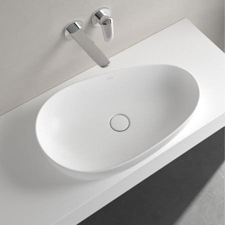 Раковина накладная 65см Villeroy & Boch Antao 4A7465RW StoneWhite с покрытием CeramicPlus
