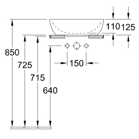 Раковина накладная 43см Villeroy & Boch Artis 417943BCW0 голубой