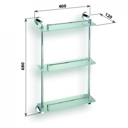 Полка стеклянная Bemeta Omega 104202132 Глянец