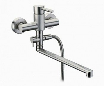 Смеситель для ванны с душем WasserKraft Wern 4202L хром матовый