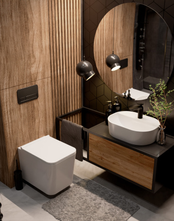 Унитаз подвесной безободковый AQUAme AQM2003 белый, с сиденьем микролифт