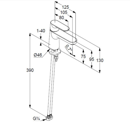 Смеситель для раковины Kludi Louva 242723975 черный матовый