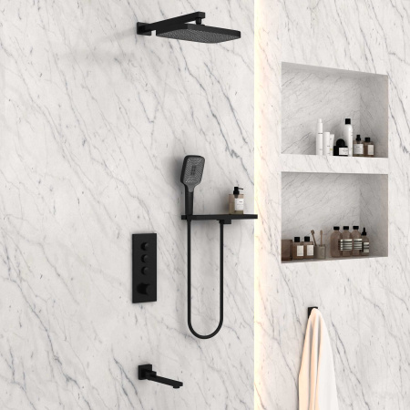 Душевой комплект Vincea VSFW-431T1RMB встраиваемый, термостатический, 3 режима, черный
