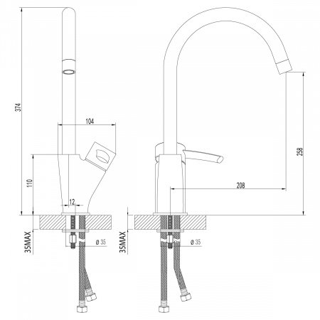 Смеситель для кухни Lemark Atlantiss LM3205C хром