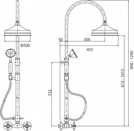 Душевая стойка Cezares LORD-CD-30-01-Bi хром