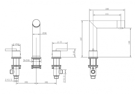 Смеситель ABBER Perfekte 316 AF8A08BG для раковины, золото брашированное