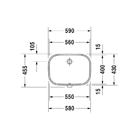 Раковина встраиваемая снизу 56см Duravit D-Code 0338560000 белый