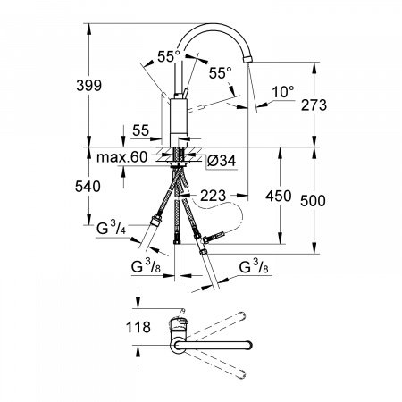 Смеситель для кухни Grohe Concetto 32666001 хром