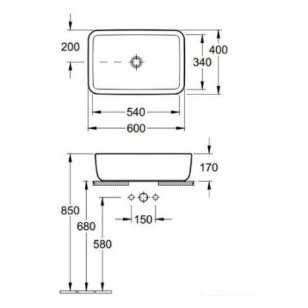 Раковина накладная Villeroy & Boch Architectura 41276001 белый