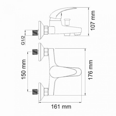 Смеситель для ванны с душем WasserKraft Isen 2601 хром