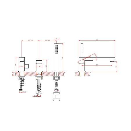 Смеситель на борт ванны D&K Bayern.Liszt DA1514901, хром