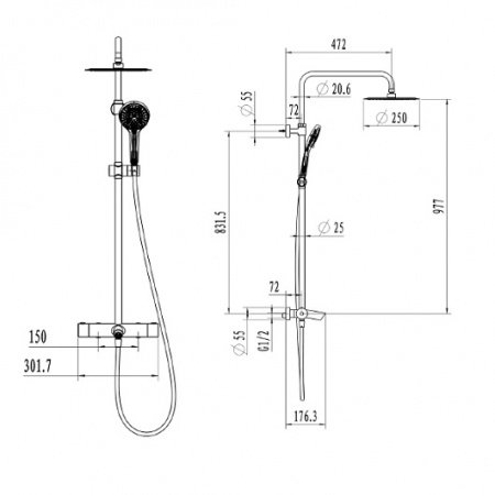Душевая стойка Villeroy&Boch Embrace Plus TVS1082500261 хром